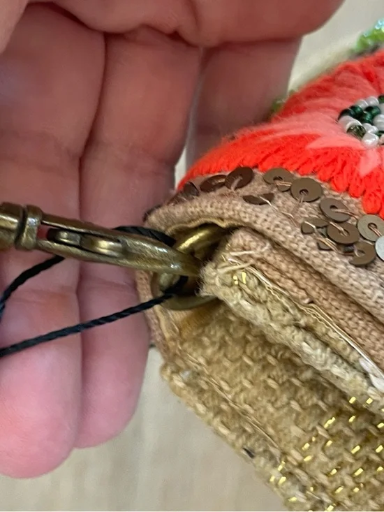 America & Beyond Floral Sequin Crossbody Bag in Coral and Gold - Picture 12 of 13